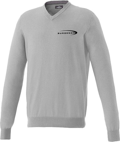 Men's Cotton V-Neck Sweater - Grey